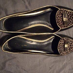 COACH Chic Gold and Leopard Print Women's Flats Size 11
